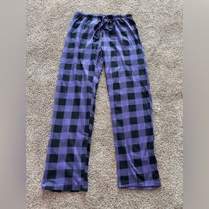 Purple plaid pj pants